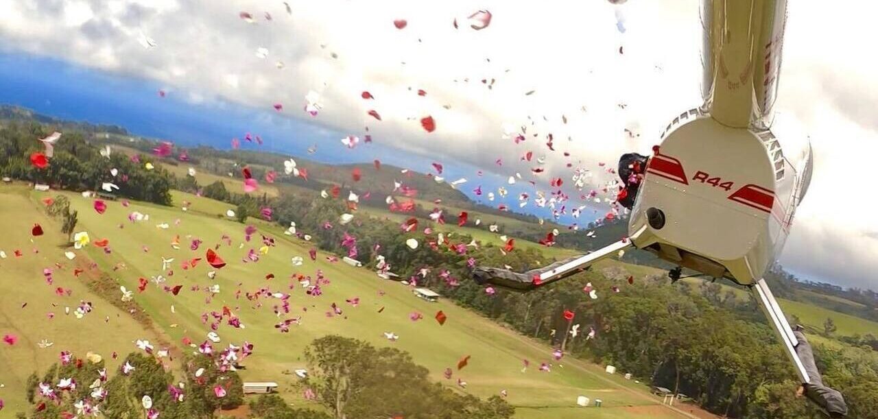 Flower Dropping Helicopter Service